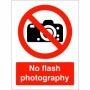 No Flash Photography Sign with red camera prohibition symbol