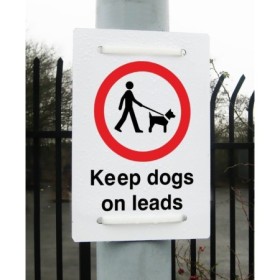 Keep Dogs On Leads Sign for parks and shared outdoor spaces