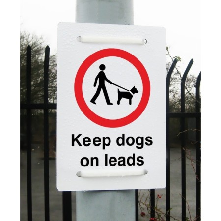 Keep Dogs On Leads Sign for parks and shared outdoor spaces