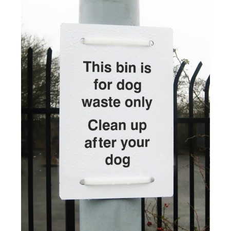 This Bin Is For Dog Waste Only Clean Up After Your Dog Sign