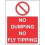 No Dumping No Fly Tipping Sign with red prohibition symbol