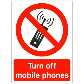 Turn Off Mobile Phone Sign with red prohibition symbol