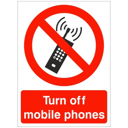 Turn Off Mobile Phone Sign with red prohibition symbol