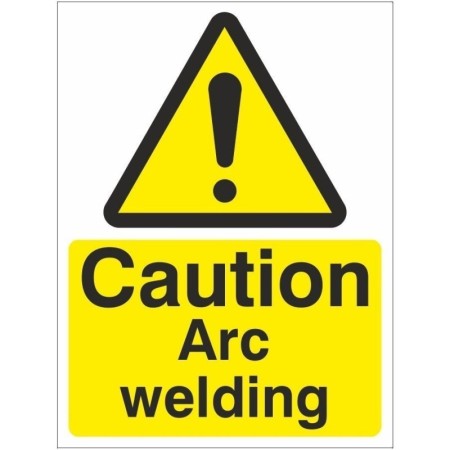 Caution Arc Welding Sign with General Warning Symbol