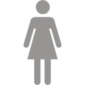 Glass Safety Female Sign with recognisable female figure symbol