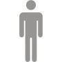 Glass safety male sign for washroom and toilet doors