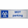 Brushed Aluminum MOT Parking sign featuring MOT symbol and parking designation