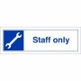 Staff Only sign with spanner symbol indicating restricted staff access