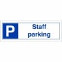 Staff Parking sign with parking symbol and staff parking text