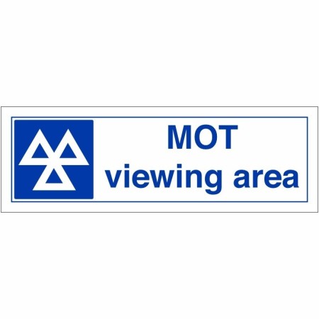 MOT Viewing Area sign featuring MOT symbol and viewing area text