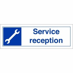 Service Reception sign with spanner symbol and service reception text