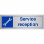 Brushed Aluminum Service Reception sign with spanner symbol and service reception text
