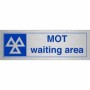 Brushed Aluminum MOT Waiting Area sign featuring MOT symbol and waiting area text