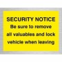 Brushed Aluminum Security Notice - Lock Vehicles When Leaving Sign