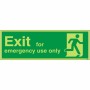 Glow in the Dark Exit for emergency use only safety sign