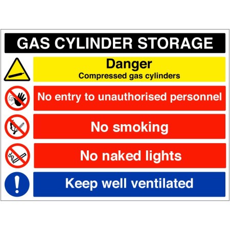 Gas Cylinder Storage Sign