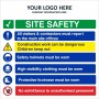 Site Safety All Visitors And Contractors Must Report Multi Message Sign