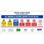 All Drivers And Visitors Report To Site Office Multi Message Safety Board Sign