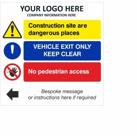 Vehicle Exit Only Keep Clear Multi Message Safety Board Sign