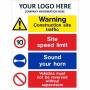Warning Construction Site Traffic Multi Message Safety Board Sign