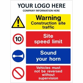 Warning Construction Site Traffic Multi Message Safety Board Sign