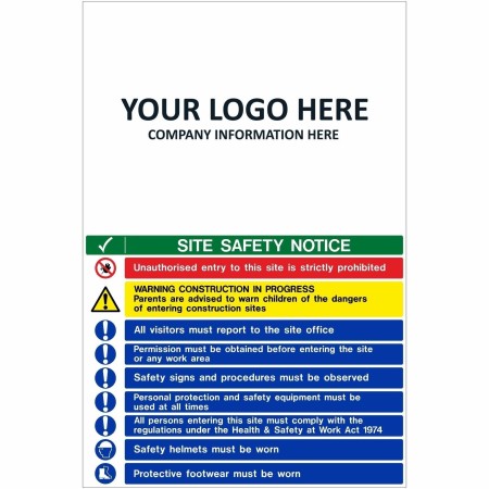 Site Safety Notice Multi Message Safety Board Sign