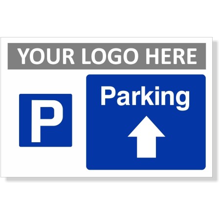 Parking Arrow Up Sign with parking symbol and white upward-pointing arrow