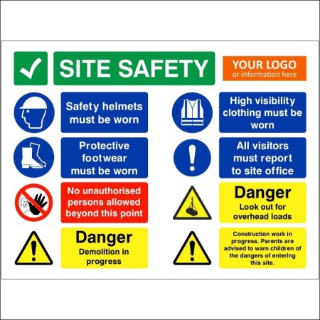 Danger Demolition In Progress Multi Message Safety Board - Branded