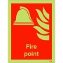 Glow in the dark fire point safety sign