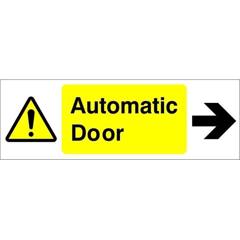 Automatic Door Arrow Right Sign 300 x 100mm