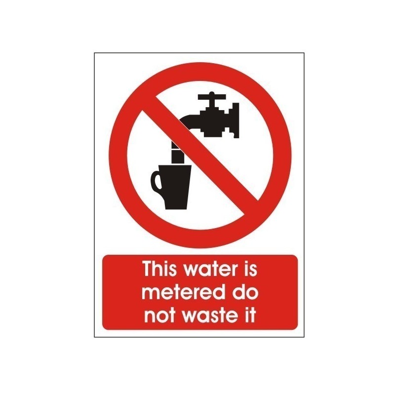 This Water Is Metered Do Not Waste It Sign