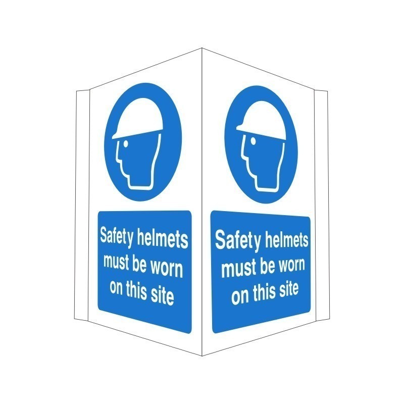 Safety Helmets Must Be Worn On This Site Projecting Sign 