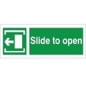 Slide To Open Arrow Left Instruction Sign - 300mm x 100mm | Rainbow...