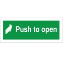 Push To Open Instruction Sign - 300mm x 100mm | Rainbow Safety