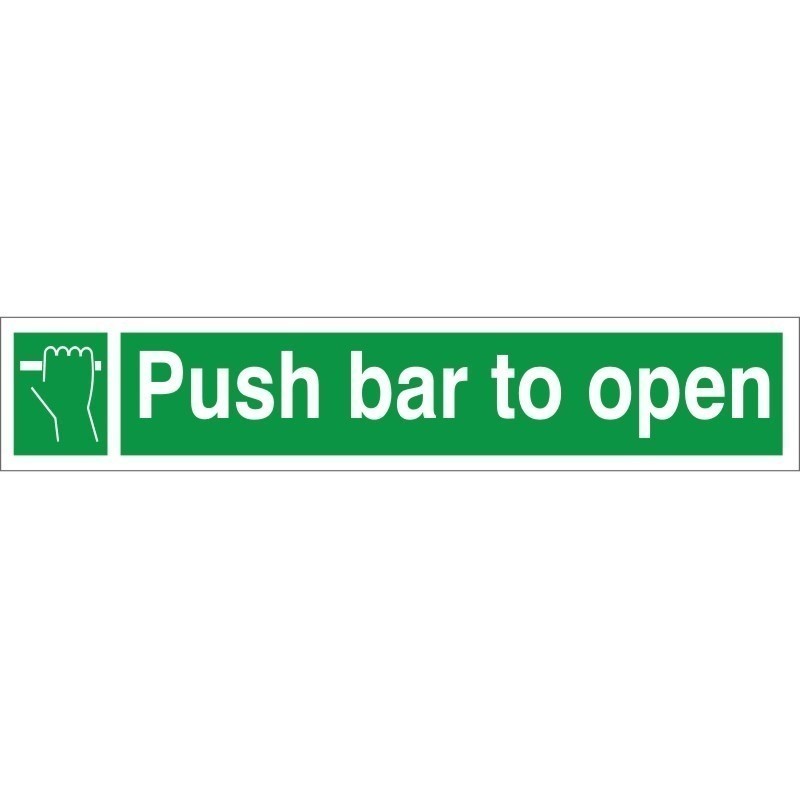 Push Bar To Open Instruction Sign