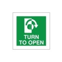 Turn To Open Clockwise Instruction Sign