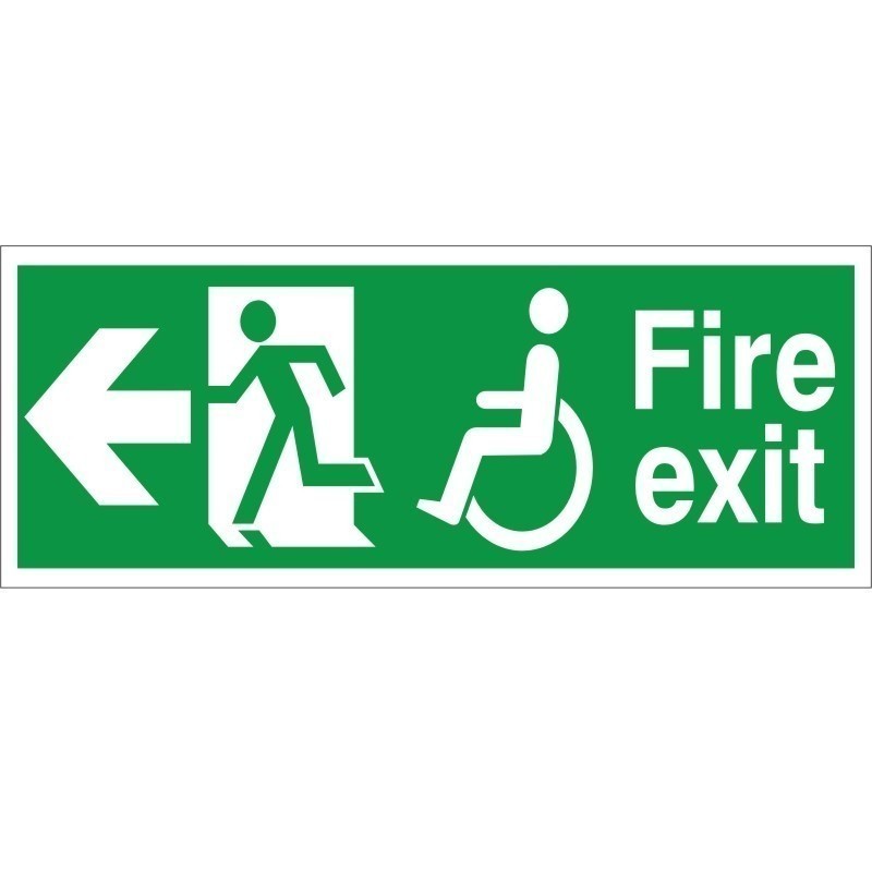 Refuge Fire Exit Arrow Left Sign