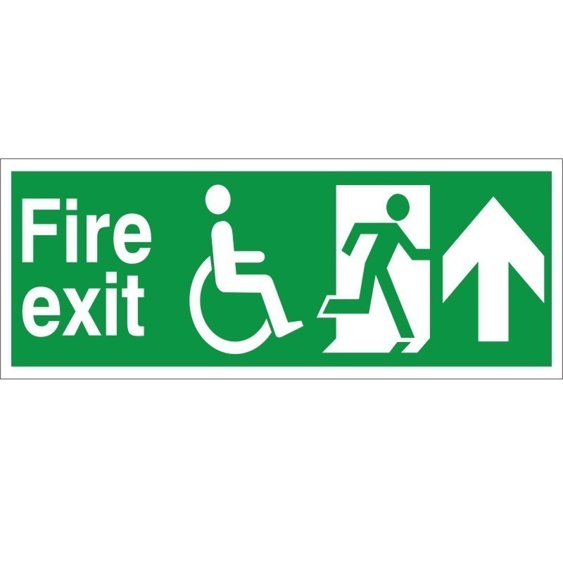 Refuge Fire Exit Arrow Up Sign