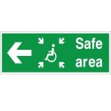 Safe Area Left Refuge Sign - 400mm x 150mm | Rainbow Safety