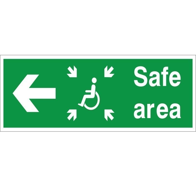 Safe Area Left Refuge Sign