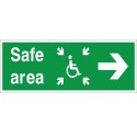 Safe Area Right Refuge Sign - 400mm x 150mm | Rainbow Safety