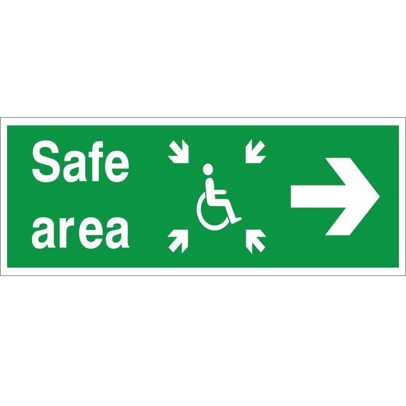 Safe Area Right Refuge Sign