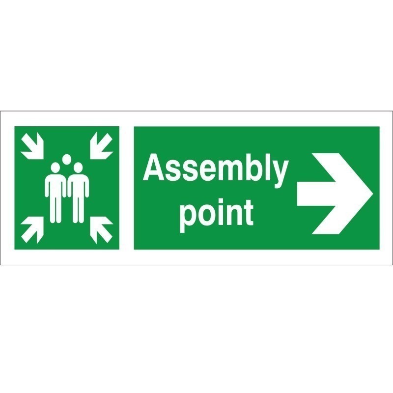 Assembly Point Arrow Right Sign