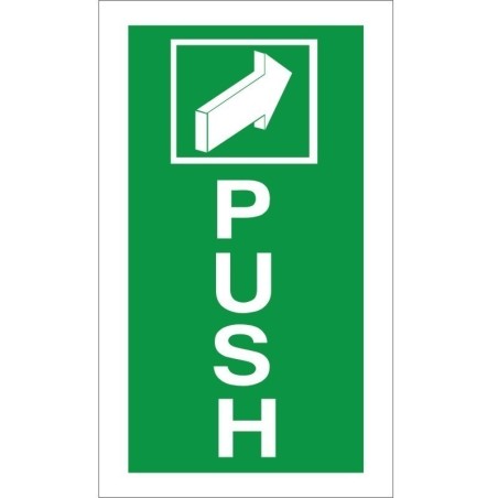 Push Instruction Sign - 100mm x 200mm | Rainbow Safety