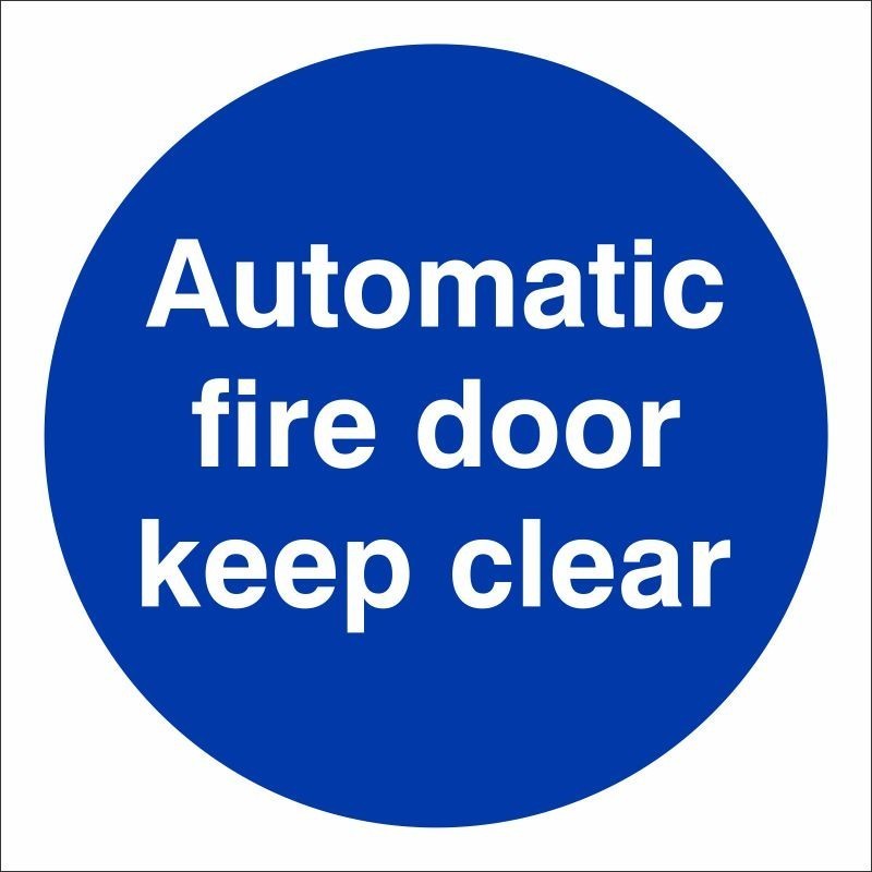 Automatic Fire Door Keep Clear Sign