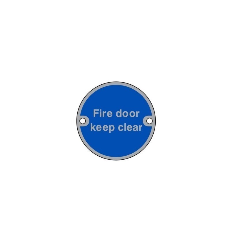 Fire Door Keep Clear Aluminum Sign