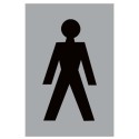 Aluminium Male toilet facility sign with black male symbol