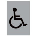 Aluminium disabled toilet sign with wheelchair accessibility symbol
