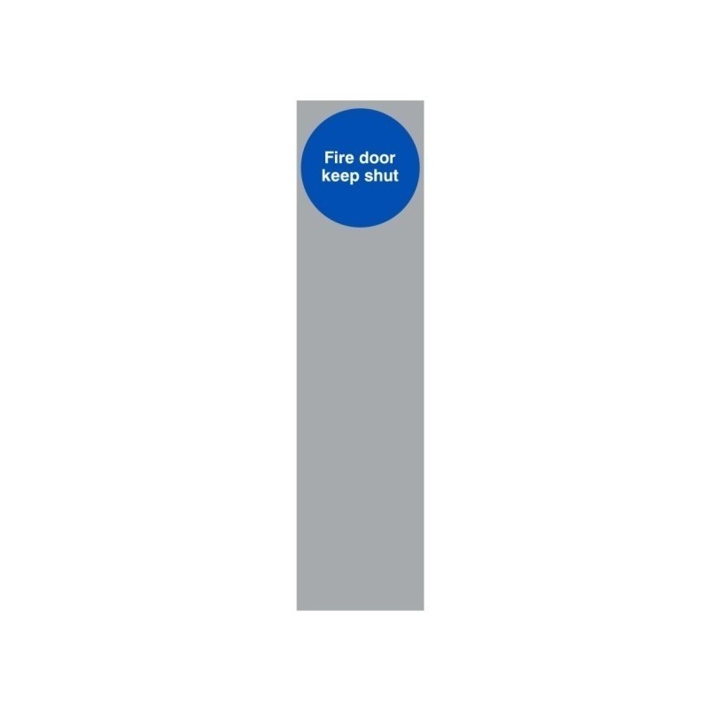 Aluminium Fire Door Keep Shut Sign 75mm x 300mm