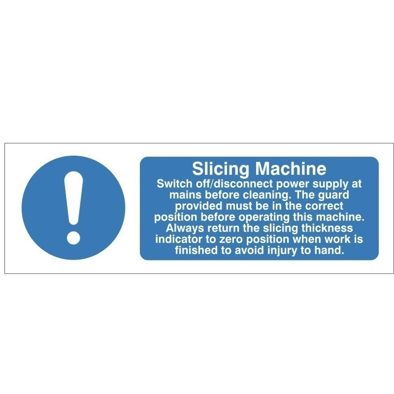 Slicing Machine Hgiene Sign 